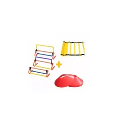 GENERICO - Kit Entrenamiento, 3 Vallas+ 1 Escalerilla De 16t + 10 Conos