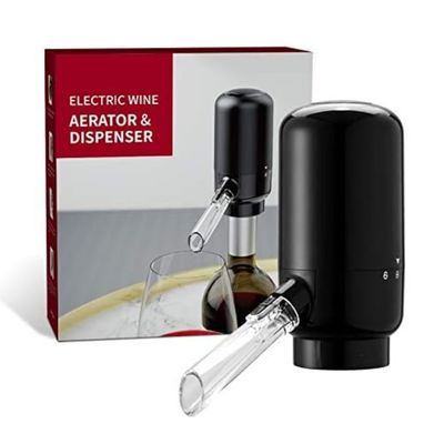 Generico Aireador Dispensador Eléctrico Vino Negro Con