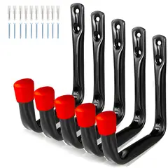GENERICO - Rojo 5 Ganchos De Garaje Para Organizar Bicicleta Escalera