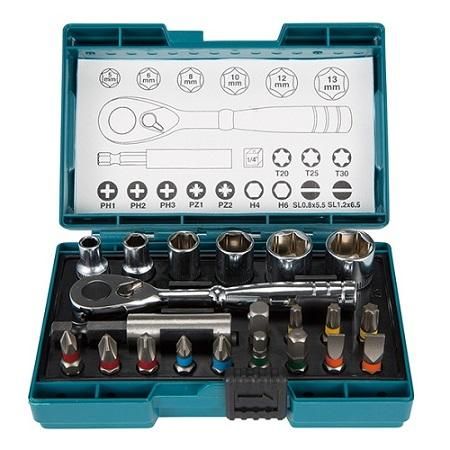 SET PUNTAS Y LLAVE 21 PZAS B-54081 INCL PTAS POZIDRIVE PHILIPS HEXAGONALES TORX Y PLANAS