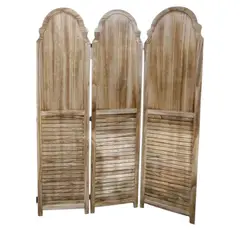OEM - Biombo De Madera Resistente 3 Paneles Clasico 40x170cm