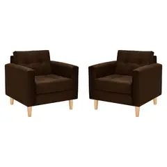 BODEVIR - Set Sofa Retro 1C Felpa 05 Chocolate