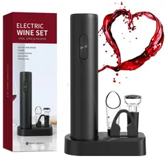 BITART - Sacacorcho Descorchador De Vino Eléctrico Recargable Abridor -Negro