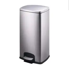 WAKESHOME - Papelera Metálica 30lts Basurero Acero Inoxidable Reciclaje