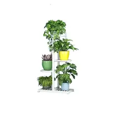 GENERICO - Porta Macetero Soporte para 5 Macetas Estante Metálico Jardín