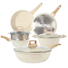 WAKESHOME - Bateria Cocina 9pzs Antiadherente Granito