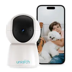 UNIARCH - Cámara Wifi 360° 3MP 2K Visión Nocturna Audio Bidireccional