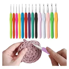 KUANGYE - Set De 14 Estuche Crochet Silicona Accesorios Para Tejer