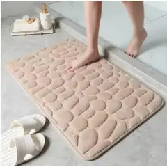 GENERICO - Alfombra Con Diseño Para Baño Beige