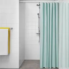 GENERICO - Cortina De Baño 100% Poliéster Celeste