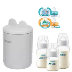 INFANTI - Kit Esencial para Bebé Calentador Mamaderas y Chupetes Avent