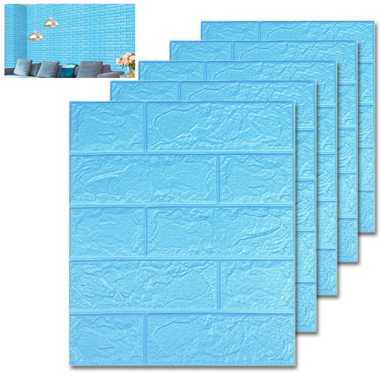 Azul 30cmx39cm Papel Tapiz 3D Para Pared Autoadhesivo 5pcs