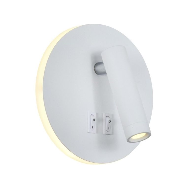 Apliqué Lector LED Round 3W+8W Blanca - Luz Cálida