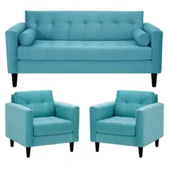 BODEVIR - Sofa Retro 3C+1+1 Felpa 00 Turquesa