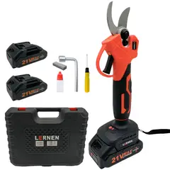 LERNEN - Tijera Podadora Inalámbrica con 2 baterías y maletín