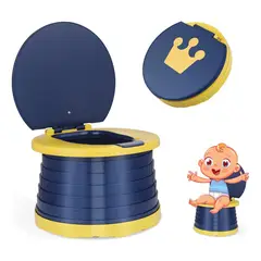 GENERICO - Pelela Plegable Baño Inodoro Portatil Niñ Viaje Corona Azul