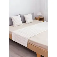 GENERICO - PIECERA DE CAMA DECORATIVA MODELO PERLA BLANCO
