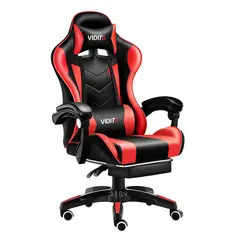 VIDITA - Silla Gamer GX2000 Reclinable Profesional con Reposapiés-Rojo