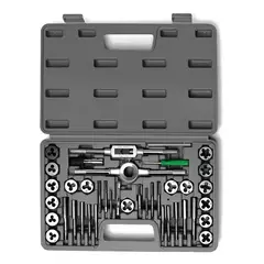 MUNDO MAGIA - Set De Machuelos Y Terraja Métrico De Acero M3-m12 40pzs