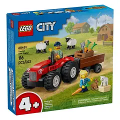 LEGO - Tractor Rojo con Remolque y Oveja (60461)