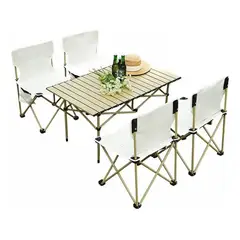 U BUY - Juego Mesa Y Sillas Plegables Para Picnic Camping 5 Piezas