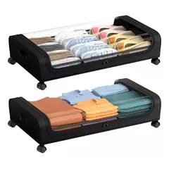 MUNDO MAGIA - Cajas Organizador De Ropa Multiuso Bajo Cama Con Ruedas