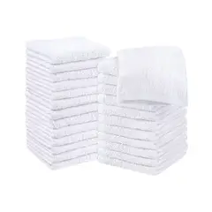ANNI STAR - Pack 12 Toallas Blanco Cuadrada De 25 X 25 Cm anistar