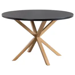 PANDALINO - Mesa Redonda Equiz Negro 120cm - Comedor u Oficina