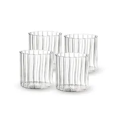 SANTU HOME & DECO - Set 4 Vasos Vidrio Vertical Chic 180ml Coctel