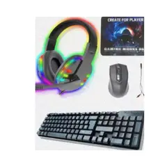 GENERICO - Kit Gamer K60 Mouse Teclado Mousepad Y Audífonos MT