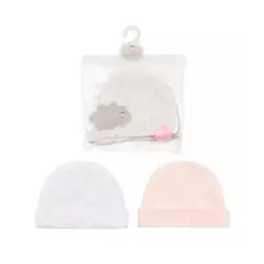 TEDMIMAK - GORROS DE ALGODON SET 2 UNIDADES NIÑA 0 A 3 Y 3 A 6 MESES