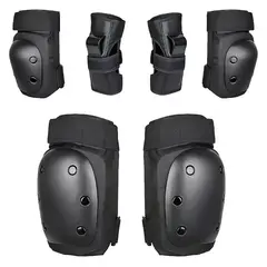 GENERICO - Set De Protección Adultos Rodillera Codera Muñequera Negro