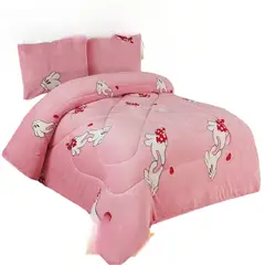 GENERICO - Cobertor Plush Con Chiporro 1.5 Plaza Infantil Rosa Manos + Funda