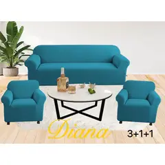 ANGELES DEL HOGAR - FUNDA FUTON ELEGANTE DIANA 3 +1+1 AZUL