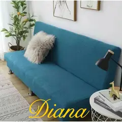 ANGELES DEL HOGAR - FUNDA FUTON ELEGANTE DIANA 3 CUERPOS AZUL