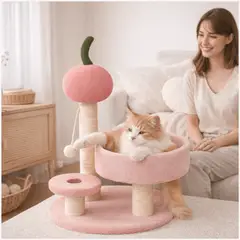 HOMER OUTDOOR - Rascador Para Gatos Cocolumpio Para Gatos De 4 Pisos Rosado