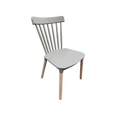 TODODESCUENTO - Pack 4 Sillas Windsor Comedor, Terraza, Restaurant- Gris Claro