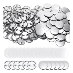 MUNDO MAGIA - Pack De 200 Chapitas Alfiler Metalicas Base + Película 37mm