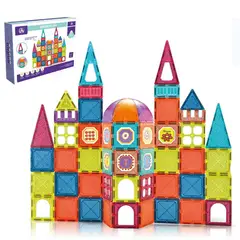 JAGIMA - Juego De Bloques Magnéticos 77 Piezas Pista Con Pelotas