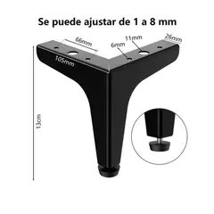 GENERICO - 4 Patas Para Muebles, Cama, Sofá, 13 alto ajustable en altura