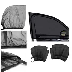 GENERICO - Set 4 Malla Tapa Sol Auto Ventana Parasol Para Ventanas