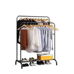 GENERICO - PERCHERO ORGANIZADOR DOBLE DE ROPA NEGRO