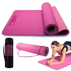OVERFIT - Mat Yoga TPE 6mm Alfombra Ejercicio Pilates Bicolor