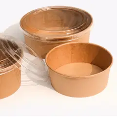 GENERICO - Bowl Kraft 1300cc Con Tapa Pack 50 Unidades