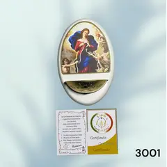 GENERICO - Pila Agua Bendita Italiana con imagen de la Virgen Desatanudos