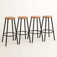 KLIK - Pack de 4 Pisos taburete de bar elipse industrial