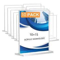 KUANGYE - 10 Soportes Acrílicos Para Letreros Menús De Mesa