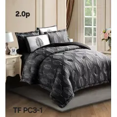 GENERICO - Edredon Ligero - Plumon de Verano Semiacolchado 2 Plazas Negro