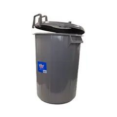 REYPLAST - Basurero De 51 Litros Con Tapa Retractil Beige