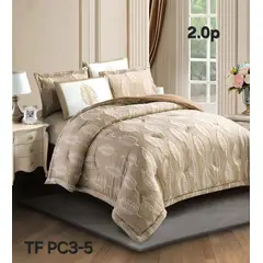 GENERICO - Edredon Ligero - Plumon de Verano Semiacolchado 2 Plazas Beige